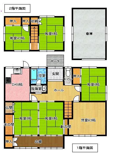Floor plan. 10 million yen, 6DK, Land area 327.87 sq m , Building area 110.32 sq m