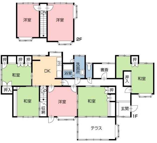 Floor plan. 19,800,000 yen, 7DK, Land area 337.99 sq m , Building area 164.94 sq m
