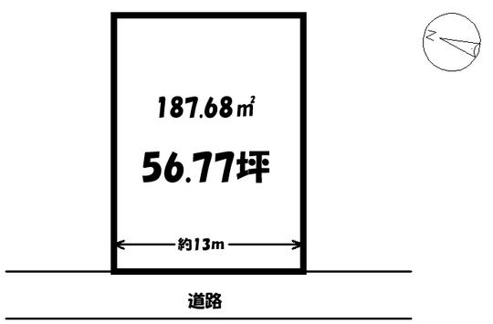 Compartment figure. Land price 9.98 million yen, Land area 187.68 sq m