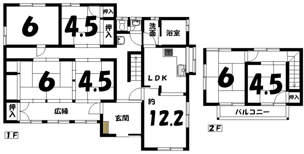 Floor plan. 16,900,000 yen, 6LDK, Land area 419.75 sq m , Building area 129.12 sq m