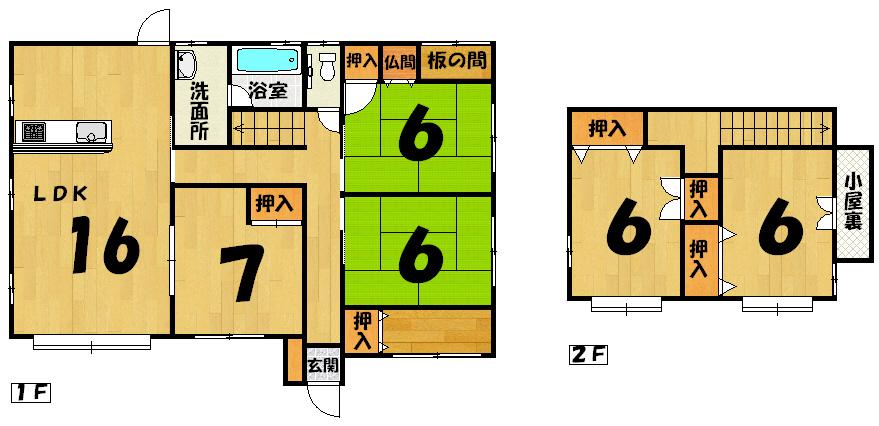 Floor plan. 19,800,000 yen, 5LDK, Land area 193.86 sq m , Building area 130.72 sq m
