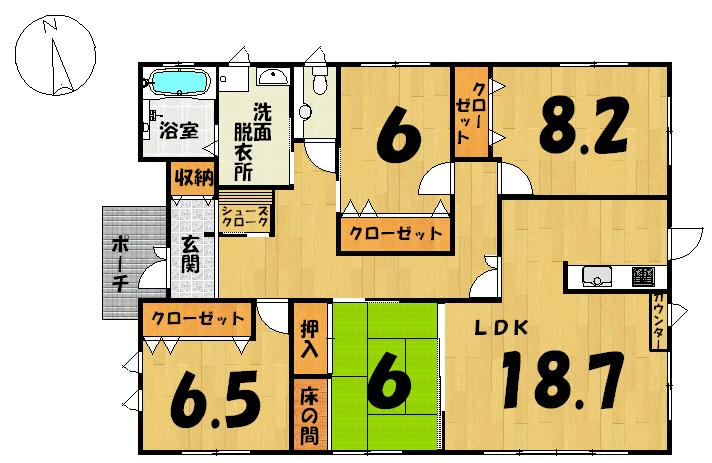 Floor plan. 19,800,000 yen, 4LDK, Land area 386.38 sq m , Building area 120.07 sq m