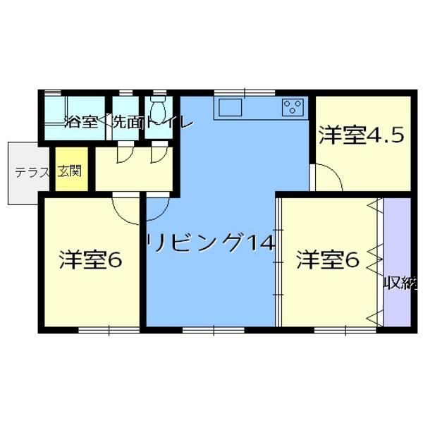 Floor plan. 12.8 million yen, 3LDK, Land area 182.16 sq m , Was in the building area 63.35 sq m All rooms are Western-style