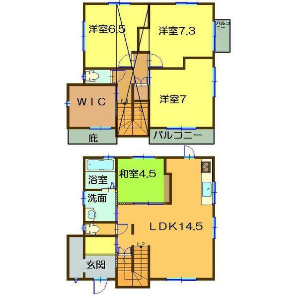Floor plan. 19,980,000 yen, 4LDK, Land area 273.28 sq m , Building area 105.16 sq m