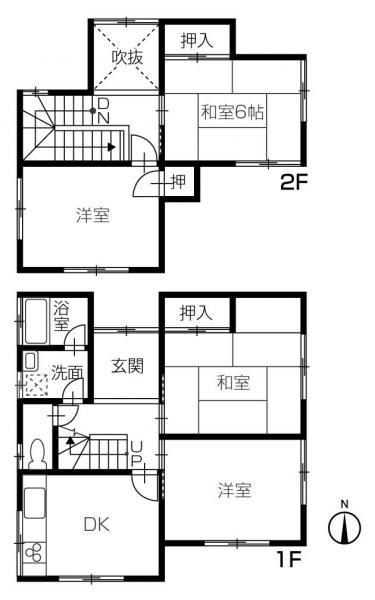 Floor plan. 5,980,000 yen, 4DK, Land area 130.76 sq m , Building area 77.88 sq m