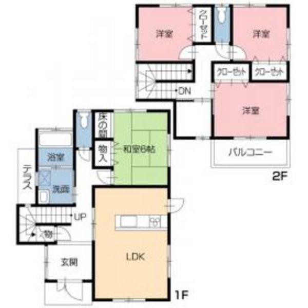 Floor plan. 15.8 million yen, 4LDK, Land area 198.36 sq m , Building area 97.71 sq m