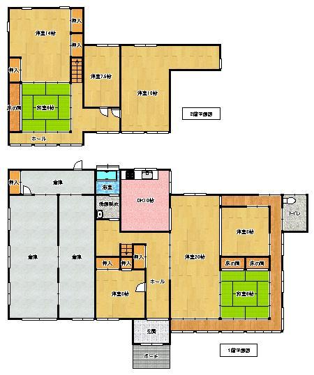 Floor plan. 16.5 million yen, 7LDK, Land area 1,318.94 sq m , Building area 361.73 sq m