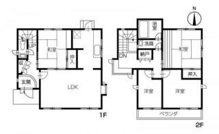 Floor plan. 12.8 million yen, 4LDK, Land area 143.65 sq m , Building area 107.77 sq m