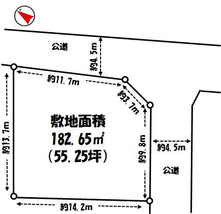 Compartment figure. Land price 6.9 million yen, Land area 182.65 sq m