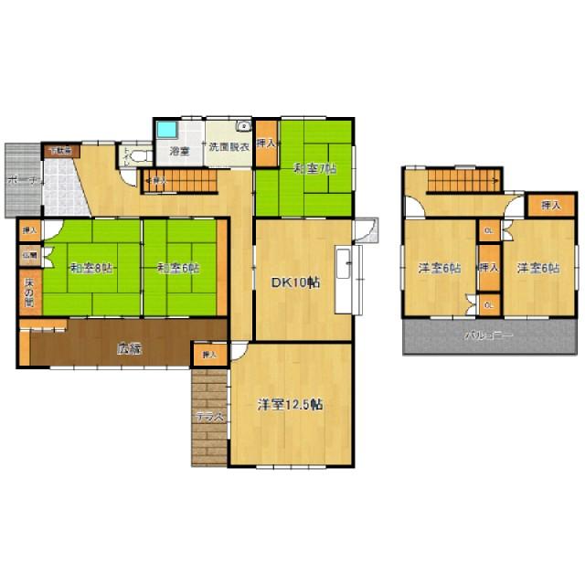 Floor plan. 13.8 million yen, 6DK, Land area 375.27 sq m , Building area 170.07 sq m