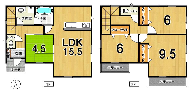 Floor plan. Price 16.8 million yen, 4LDK, Land area 201.85 sq m , Building area 96.39 sq m