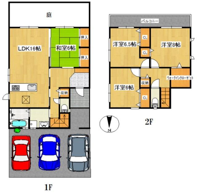 Floor plan. 24,200,000 yen, 4LDK, Land area 247.77 sq m , Building area 109.3 sq m Floor