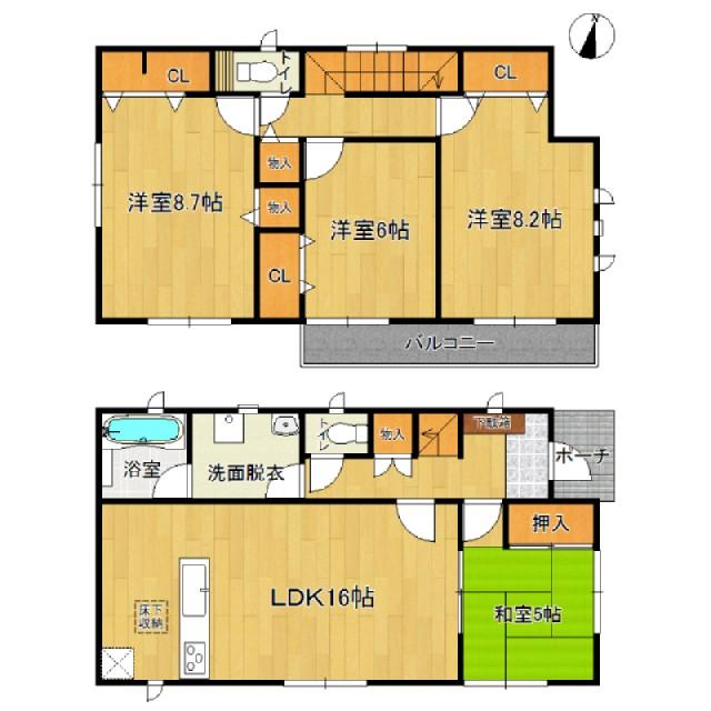 Floor plan. 20.8 million yen, 4LDK, Land area 164.6 sq m , Building area 103.68 sq m