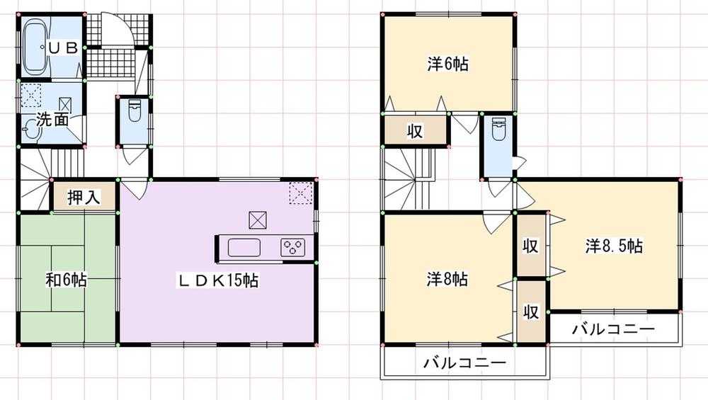 Floor plan. 23,480,000 yen, 4LDK, Land area 186.34 sq m , Building area 102.68 sq m
