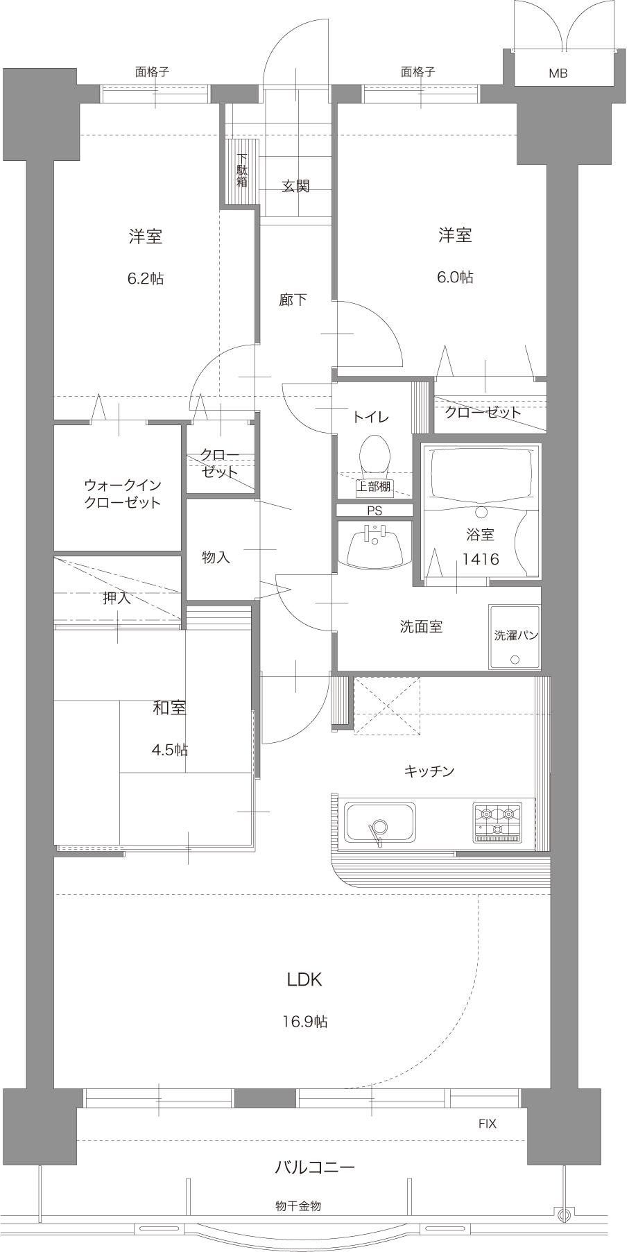 Floor plan. 3LDK, Price 15.9 million yen, Occupied area 78.72 sq m , Balcony area 10.38 sq m D type