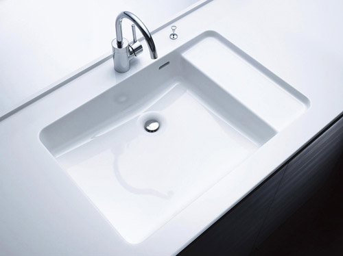 Bathing-wash room.  [Organic glass new material clear roof counter] Stylish and classy drifting Square type of bowl is repelled water, Dirt is caught easily pottery and new materials of the counter. (Same specifications)