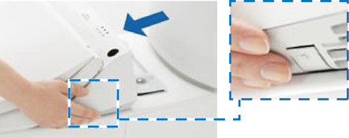 Toilet.  [Washlet body one-touch detachable] While pressing the button when you slide, Washlet can be removed the body easily. Easy luck dirty, It is also clean Ease place that was difficult to wipe, such as the back of the body. (Same specifications)