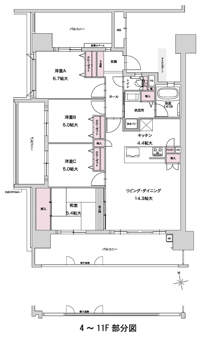 Floor: 4LDK + P, the occupied area: 89.04 sq m, Price: 24.5 million yen ~ 24,900,000 yen