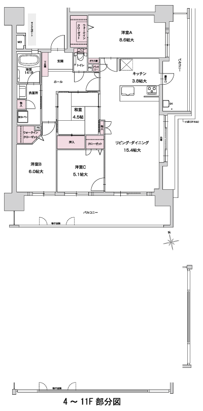 Floor: 4LDK + W2 ・ P, the area occupied: 97.3 sq m, Price: 26.2 million yen
