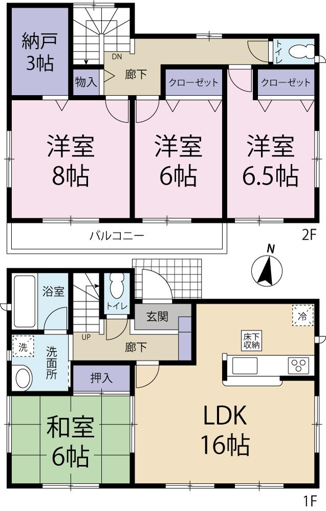 Floor plan. 22,800,000 yen, 4LDK + S (storeroom), Land area 185.87 sq m , Building area 103.68 sq m Mato
