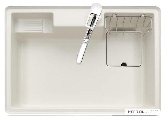 Other Equipment. Heat-resistant, Excellent chemical resistance, Crystal surface sink made of (high hardness artificial marble). Functional, It is a sink of sophisticated square form.