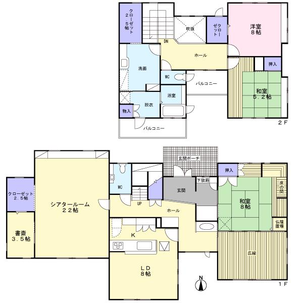 Floor plan. 62 million yen, 5LDK + 2S (storeroom), Land area 439.95 sq m , Building area 203.91 sq m