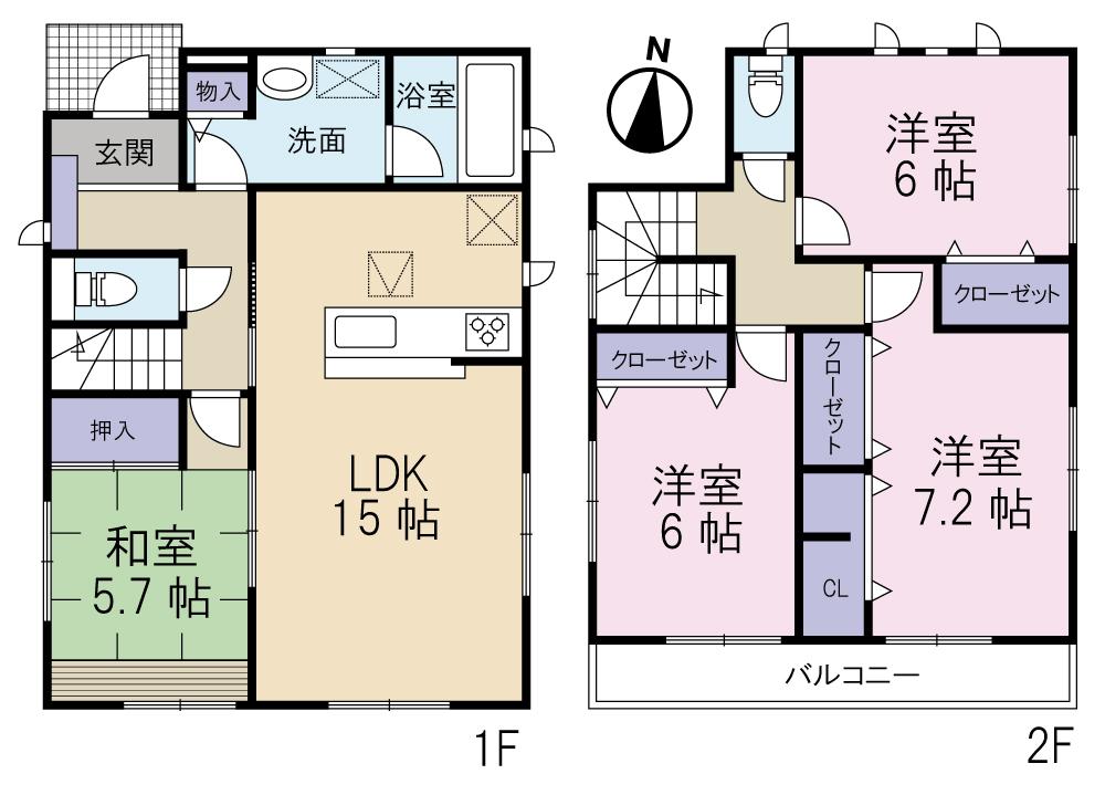 Floor plan. 12.8 million yen, 4LDK, Land area 160.21 sq m , Building area 97.19 sq m Floor