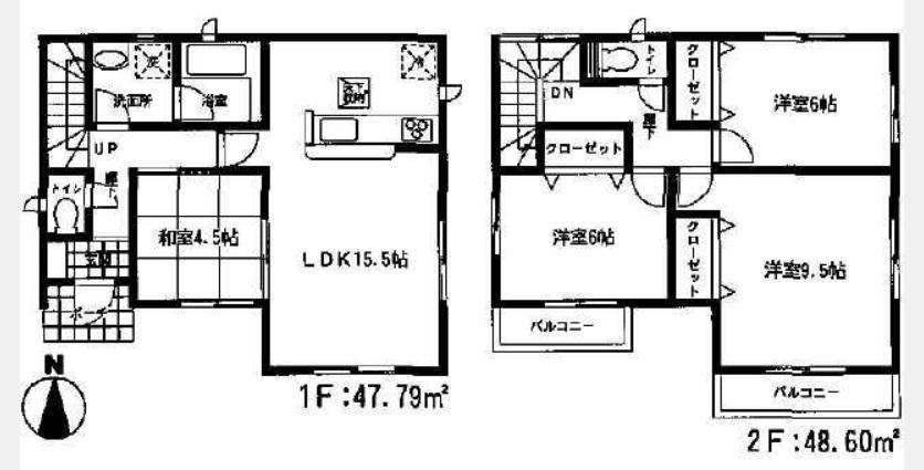 Floor plan. 17.8 million yen, 4LDK, Land area 201.85 sq m , Building area 96.39 sq m