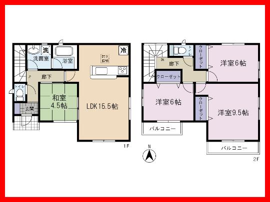Floor plan. 16.8 million yen, 4LDK, Land area 201.85 sq m , Building area 96.39 sq m Floor