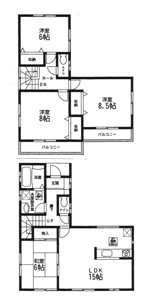 Floor plan. 23,480,000 yen, 4LDK, Land area 186.34 sq m , Building area 102.68 sq m