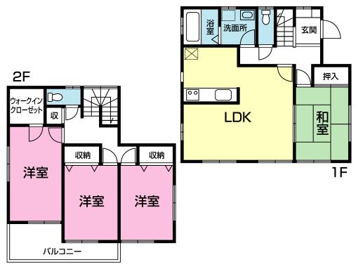 Floor plan. 17,980,000 yen, 4LDK, Land area 132.87 sq m , Building area 105.57 sq m