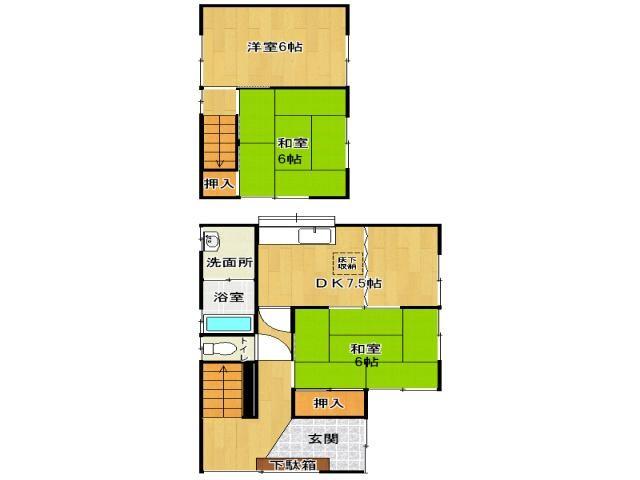 Floor plan. 4.8 million yen, 3DK, Land area 71.71 sq m , Building area 63.09 sq m