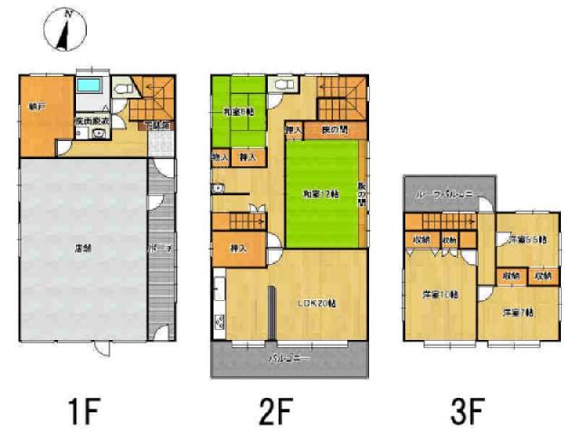 Floor plan. 19 million yen, 5LDK+S, Land area 155.57 sq m , Building area 256.62 sq m