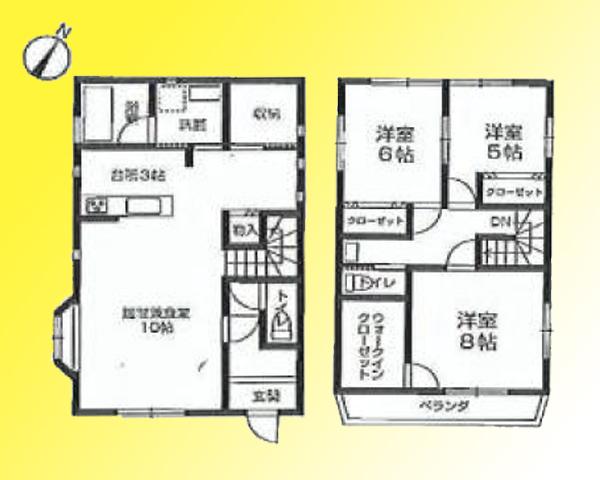 Floor plan. 26,800,000 yen, 3LDK, Land area 126.34 sq m , Building area 99.36 sq m