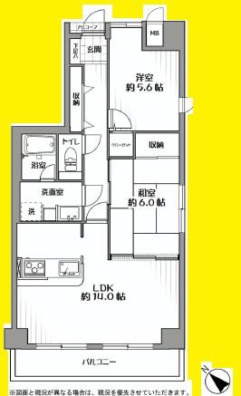Floor plan. 2LDK, Price 13.8 million yen, Occupied area 61.35 sq m , Balcony area 8.17 sq m
