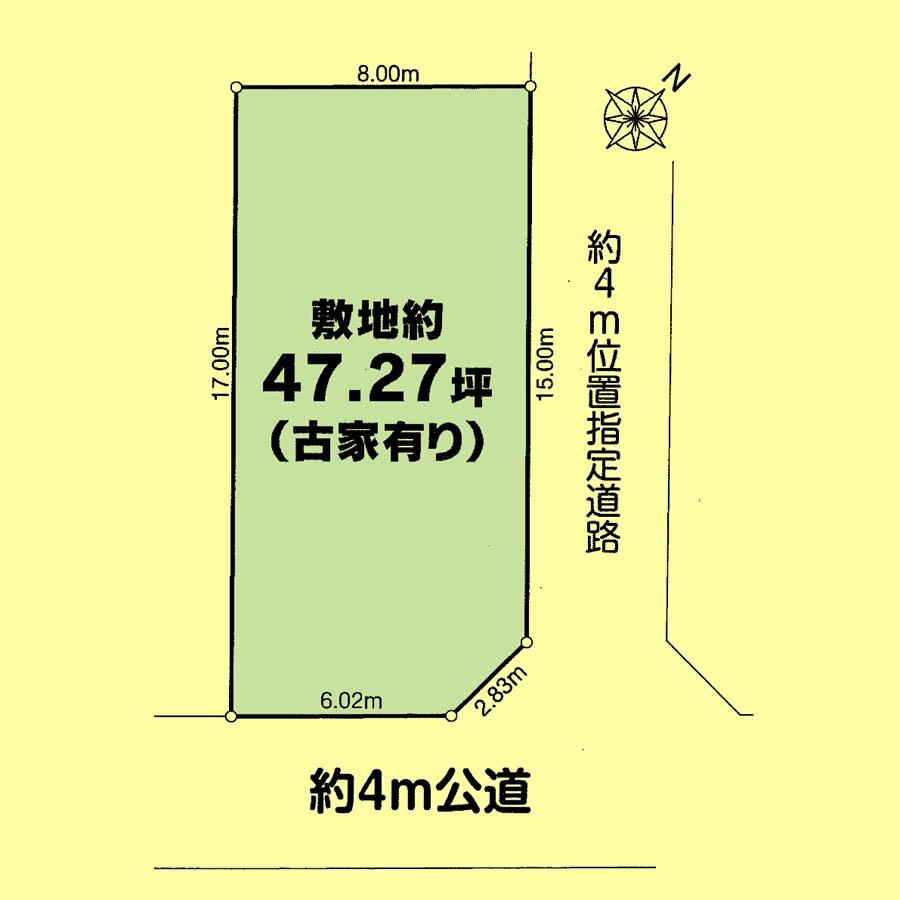 Compartment figure. Land price 27,800,000 yen, Land area 156.27 sq m