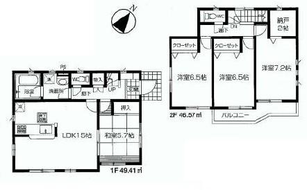 Floor plan. 22,800,000 yen, 4LDK + S (storeroom), Land area 130.09 sq m , Building area 93.55 sq m