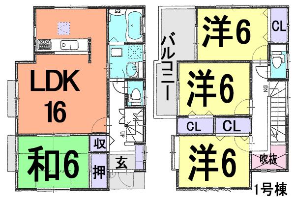 Floor plan. (1 Building), Price 23.8 million yen, 4LDK, Land area 132.14 sq m , Building area 99.36 sq m
