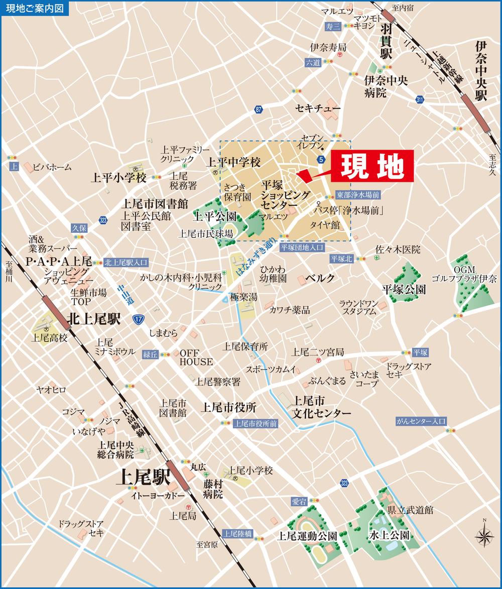 Local guide map. ■ Local guide map (wide view)