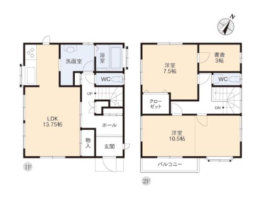 Floor plan. 16.8 million yen, 2LDK, Land area 112.62 sq m , Building area 92.74 sq m floor plan