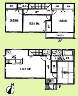 Floor plan. 30,400,000 yen, 4LDK, Land area 141 sq m , Building area 103.5 sq m