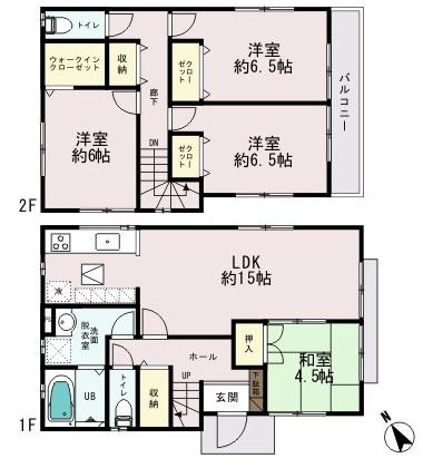 Floor plan. 23.8 million yen, 4LDK, Land area 113.36 sq m , Building area 98.53 sq m 2 Building
