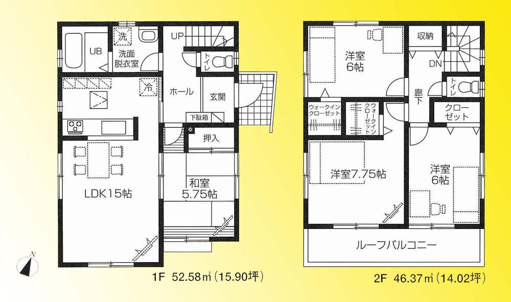 Floor plan. 25,800,000 yen, 4LDK, Land area 130.73 sq m , Building area 98.95 sq m