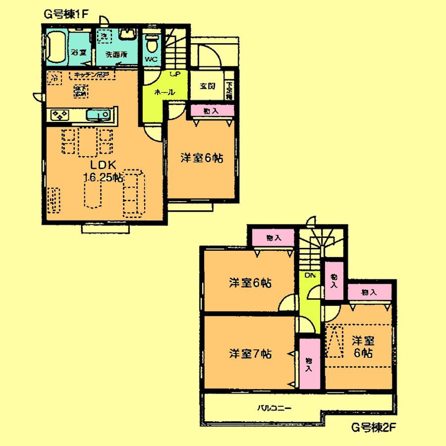 Floor plan. Price 21,800,000 yen, 4LDK, Land area 120.67 sq m , Building area 97.7 sq m