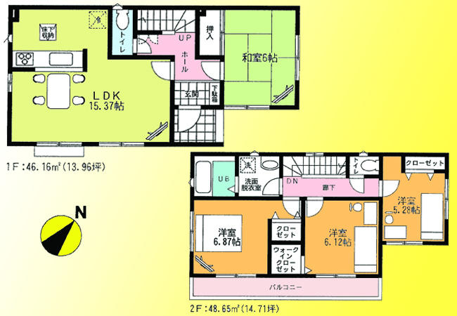 Floor plan. 20,900,000 yen, 4LDK, Land area 100.88 sq m , Building area 94.81 sq m