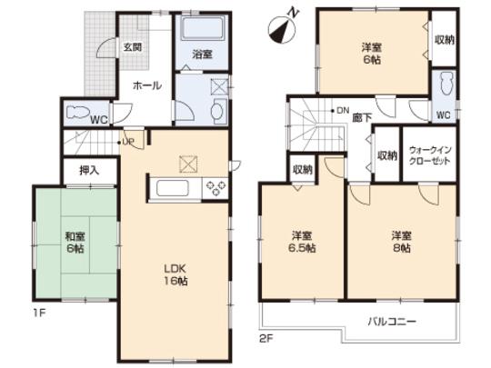 Floor plan. 34,800,000 yen, 4LDK, Land area 114.29 sq m , Building area 105.16 sq m floor plan