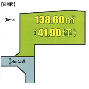 Compartment figure. Land price 12 million yen, Land area 138.6 sq m