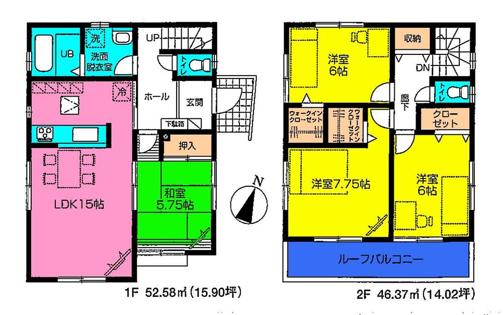 Floor plan. 25,800,000 yen, 4LDK, Land area 130.73 sq m , Building area 98.95 sq m