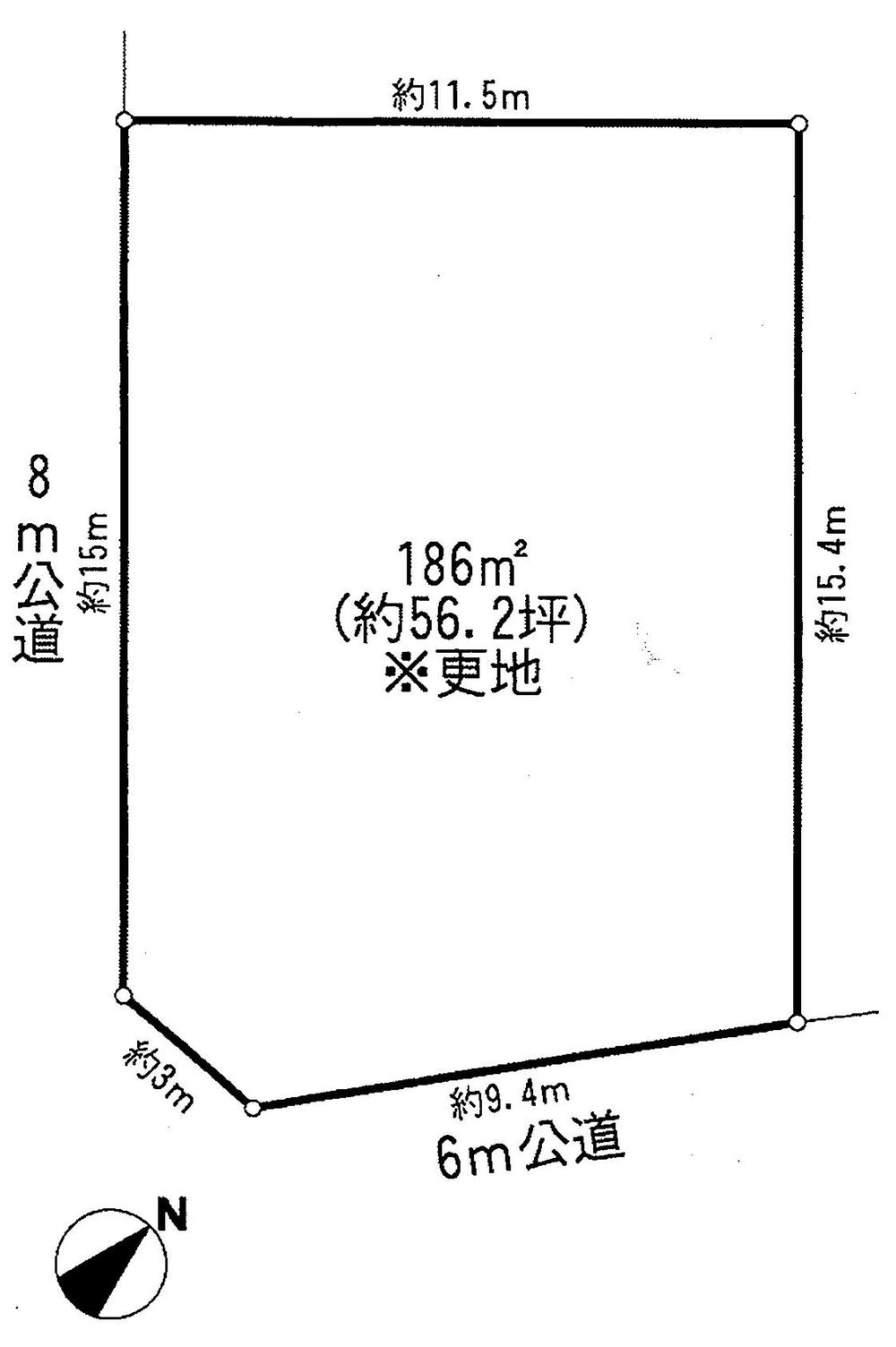 Compartment figure. Land price 33,800,000 yen, Land area 186 sq m