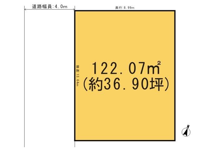 Compartment figure. Land price 7.8 million yen, Land area 122.07 sq m
